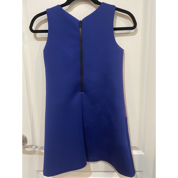 Zoe LTD Girls Size 12 Color Block A-Line Dress Scuba Knit Purple Blue Party WOW! - Picture 5 of 6